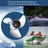 YBS Series 10.25 x 14 Polished Stainless Steel Outboard Boat Props